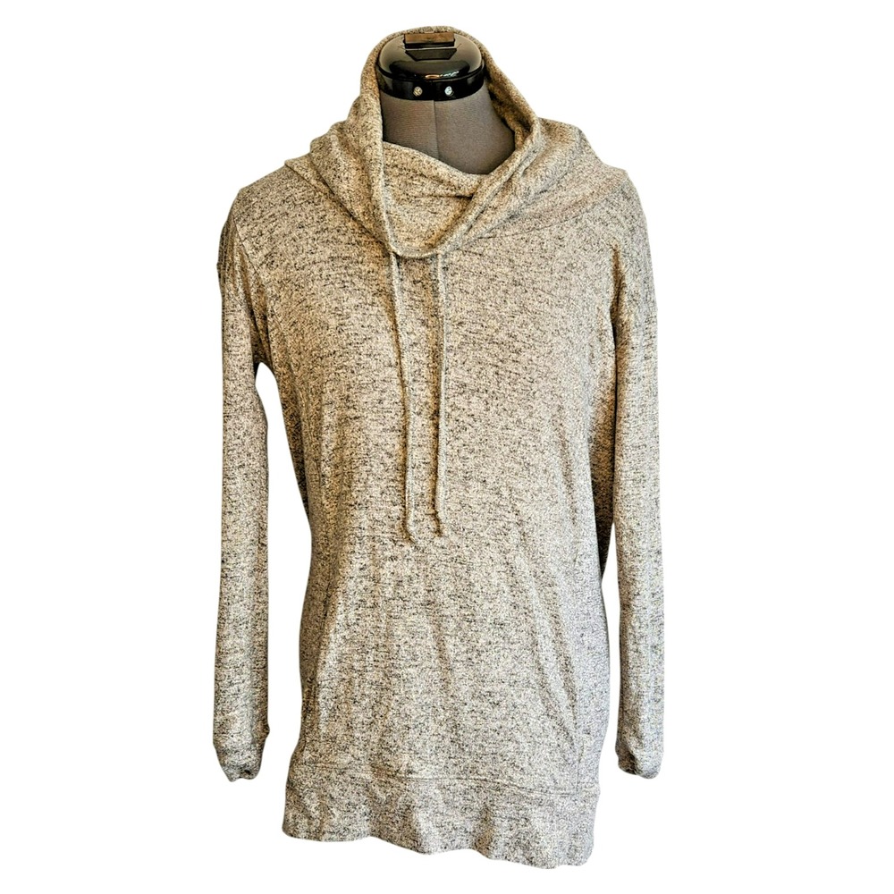 Aerie Just Add‎ Leggings Cowl Neck Hoodie Gray Marl Tunic Pullover XS
